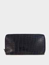 Dolce & Gabbana Night Blue Crocodile Leather Zip Wallet