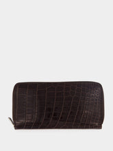 Dolce & Gabbana Ebony Brown Crocodile Leather Zip Wallet