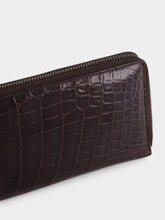 Dolce & Gabbana Ebony Brown Crocodile Leather Zip Wallet