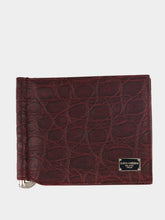 Dolce & Gabbana Burgundy Caiman Leather Bifold Wallet