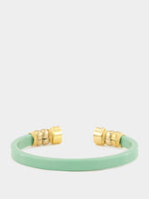Gas Bijoux Green Sarina Open Bangle with Semi-Precious Stones