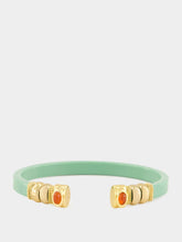 Gas Bijoux Green Sarina Open Bangle with Semi-Precious Stones