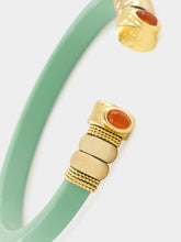 Gas Bijoux Green Sarina Open Bangle with Semi-Precious Stones