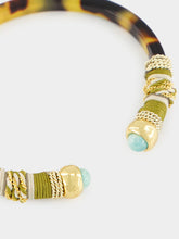 Gas Bijoux Tortoise and Blue Sari Open Bangle