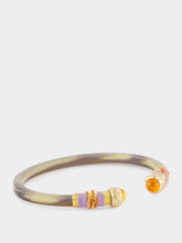 Gas Bijoux Black and Orange Sari Open Bangle