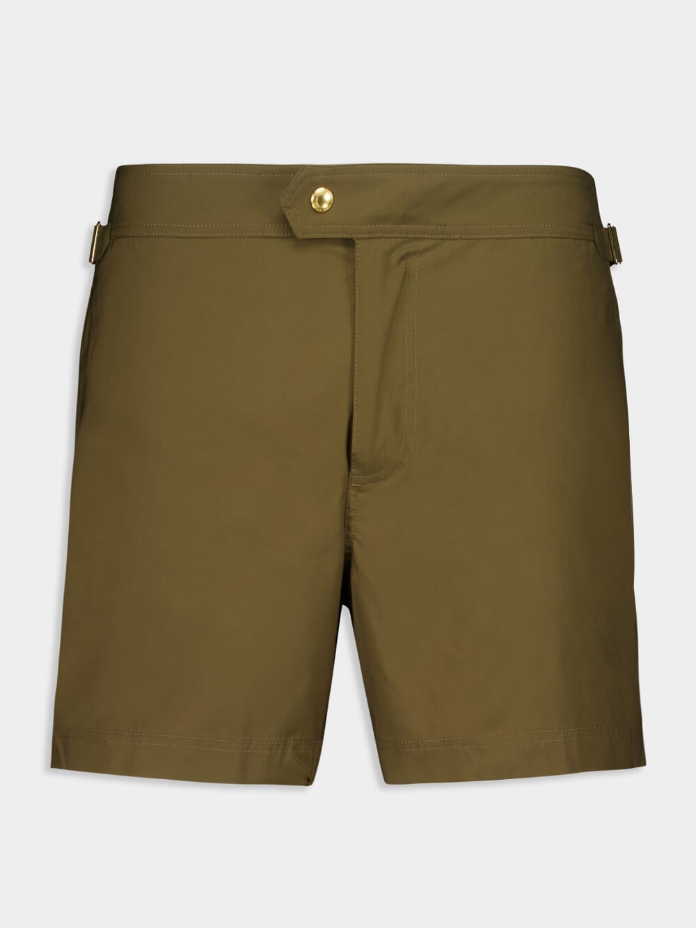 Military Green Nylon Swim Shorts