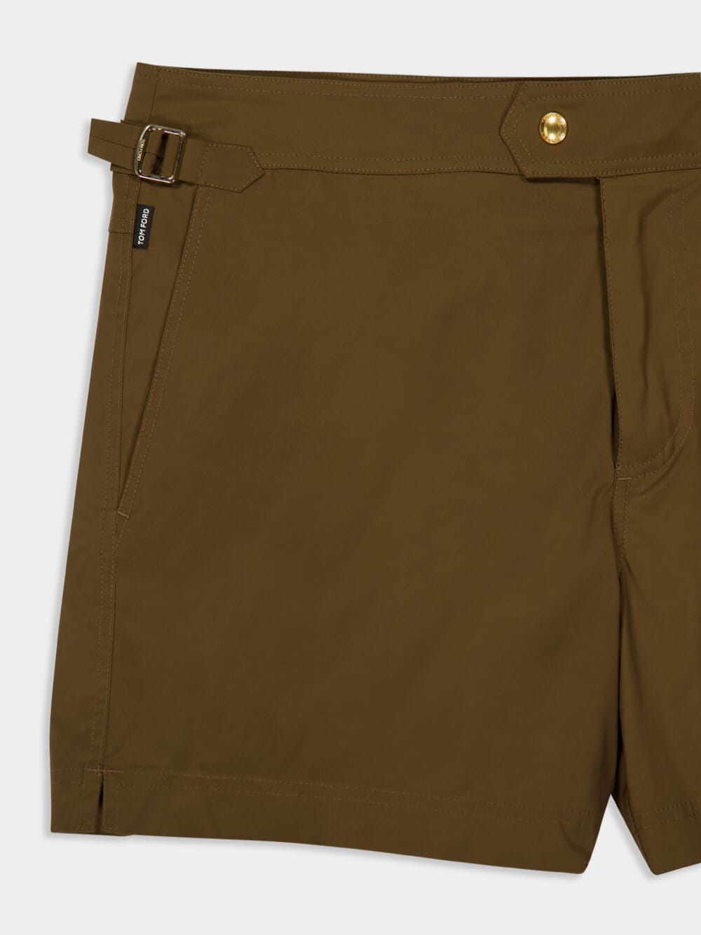 Military Green Nylon Swim Shorts