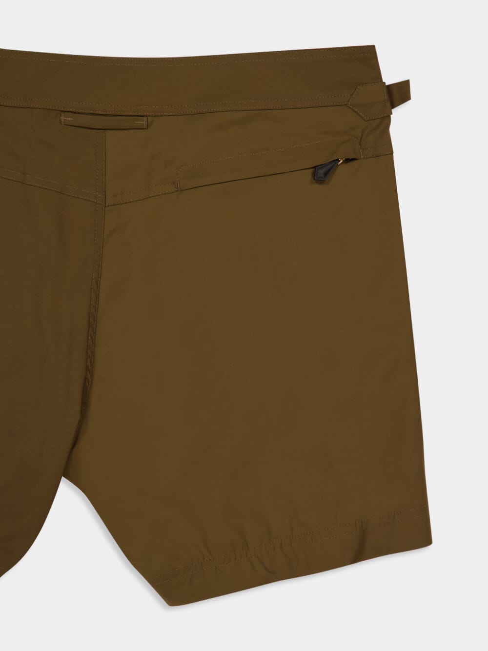 Military Green Nylon Swim Shorts