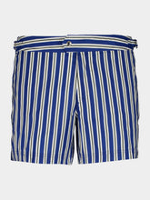 Tom Ford Blue and White Striped Swim Shorts