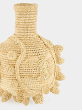 Natalia Brilli Natural Handcrafted Small Raffia Vase with Calabrian Face