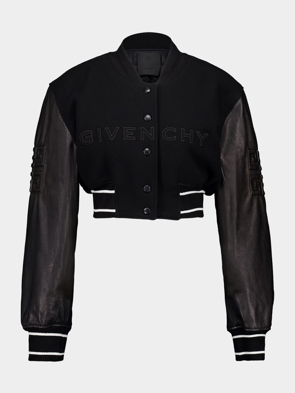 Black Cropped Varsity Jacket