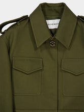 Givenchy Cropped Utility Jacket in Khaki Cotton and Wool