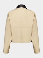 Givenchy Beige Cropped Peacoat with Leather Collar