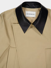 Givenchy Beige Cropped Peacoat with Leather Collar