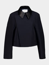 Givenchy Dark Navy Cropped Cotton Wool Peacoat