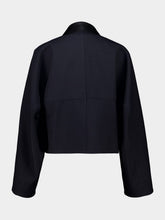 Givenchy Dark Navy Cropped Cotton Wool Peacoat