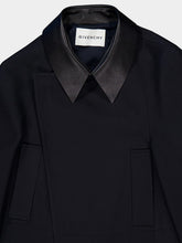 Givenchy Dark Navy Cropped Cotton Wool Peacoat