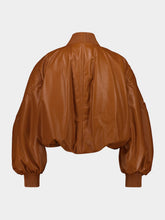 Givenchy Tan Cropped Cocoon Bomber in Nappa Leather