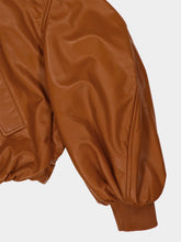 Givenchy Tan Cropped Cocoon Bomber in Nappa Leather