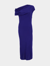 Givenchy Sapphire Asymmetric Draped Dress