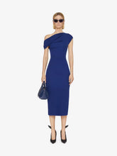 Givenchy Sapphire Asymmetric Draped Dress