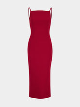 Givenchy Dark Red Sliced Midi Dress in Crepe Cady