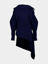 Givenchy Cobalt Blue Slashed Wool and Cashmere Mini Dress