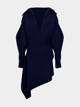 Givenchy Cobalt Blue Slashed Wool and Cashmere Mini Dress