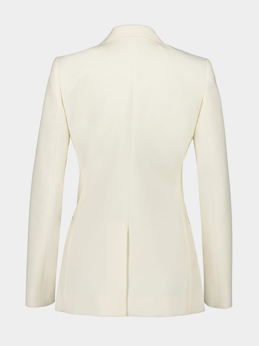 Ivory Wool-Blend Structured Blazer