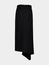 Givenchy Black Asymmetric Wool Midi Skirt
