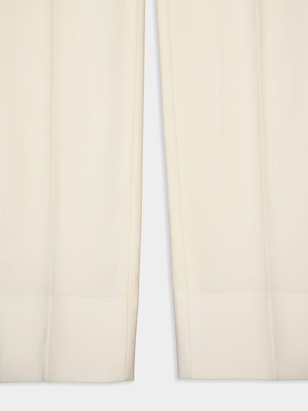 Ivory Wool Straight-Leg Tailored Trousers