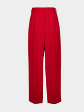 Givenchy Dark Red Double Pleat Pants in Crepe Cady