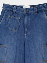 Givenchy Medium Blue Cropped Cocoon Cargo Jeans