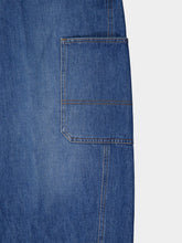 Givenchy Medium Blue Cropped Cocoon Cargo Jeans