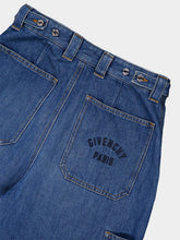 Givenchy Medium Blue Cropped Cocoon Cargo Jeans