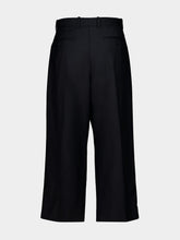 Givenchy Black Cropped Double Pleat Wool and Mohair Pants