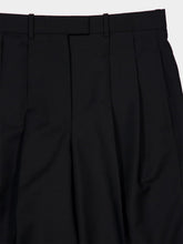 Givenchy Black Cropped Double Pleat Wool and Mohair Pants