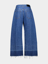 Givenchy Medium Blue Wide-Leg Raw Edge Cotton Jeans