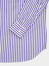 Givenchy Electric Blue and White Cocoon Silk Bow Shirt