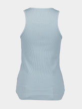 Givenchy 4G Detail Ribbed Cotton Sky Blue Tank Top