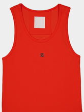 Givenchy Orange Tank Top Slim Fit 4G Liquid on Rib Cotton