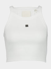 Givenchy White 4G Cropped Tank Top
