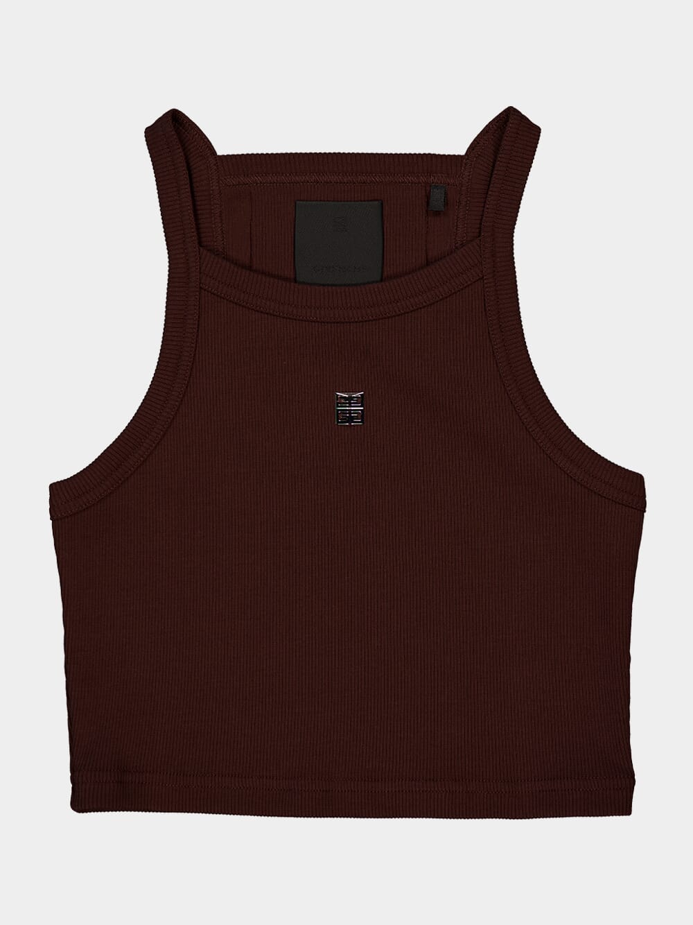 Russet Brown Ribbed Crop Top