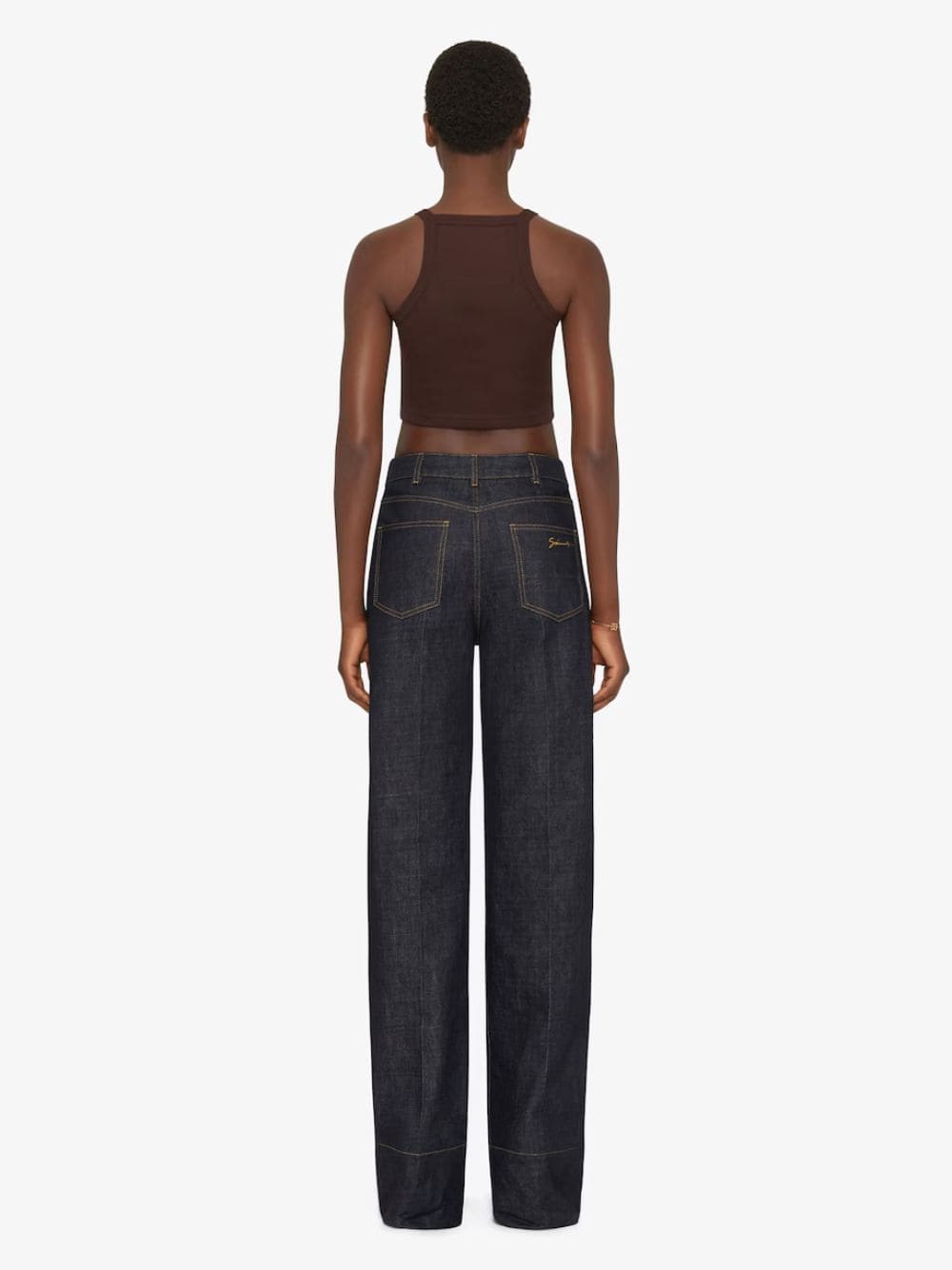 Russet Brown Ribbed Crop Top