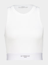 Givenchy White Cropped Tank Top with Logo Band