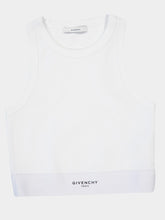 Givenchy White Cropped Tank Top with Logo Band