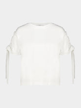 Givenchy White Gathered Shoulder Cotton T-Shirt