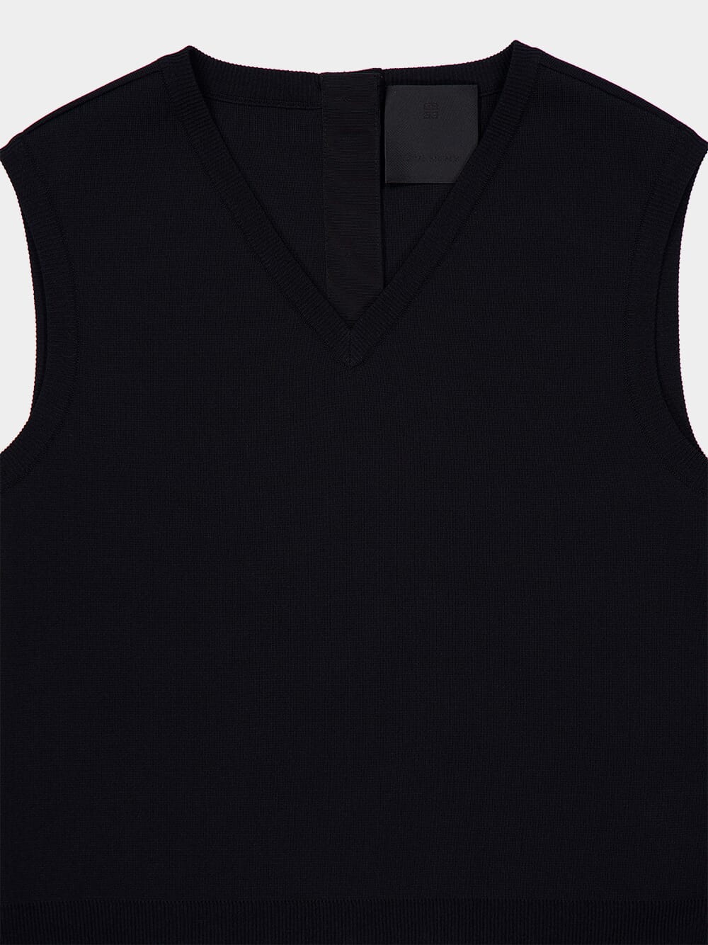 Black Sleeveless V-Neck Gilet