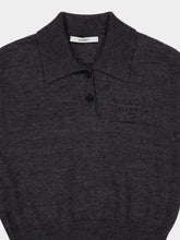 Givenchy Slate Wool-Blend Embroidered Polo Top