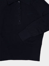 Givenchy Navy Cotton Silk Knit Long-Sleeve Polo